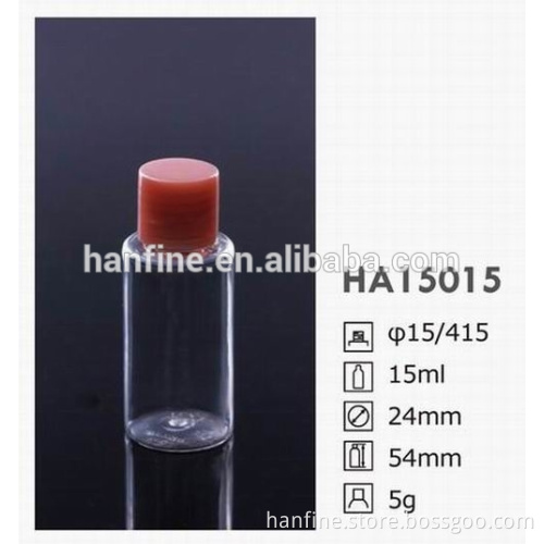 2015 hot sale15ml mini PET Bottle for personal care for travelling